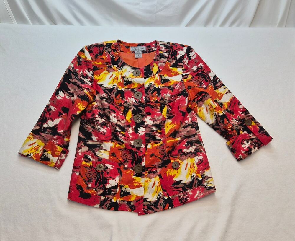 Birch Hill Silk Blend Brushstroke Jacket Womens S Artwear Gallery Artsy